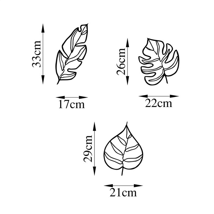 Wallity Leaves - 485 Escultura de Pared Metálica Negra Wallity Leaves - 485 Escultura de Pared Metálica Negra